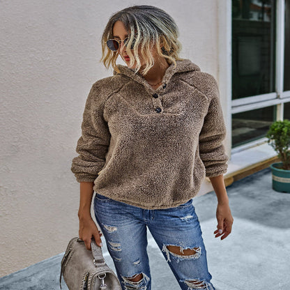 Apek® | Pull en peluche de couleur pure