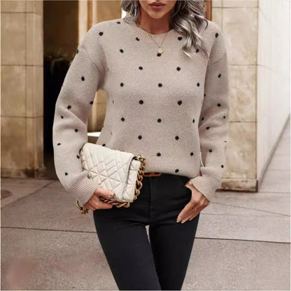 Zoe® | Pull à Col Rond à Pois Jacquard