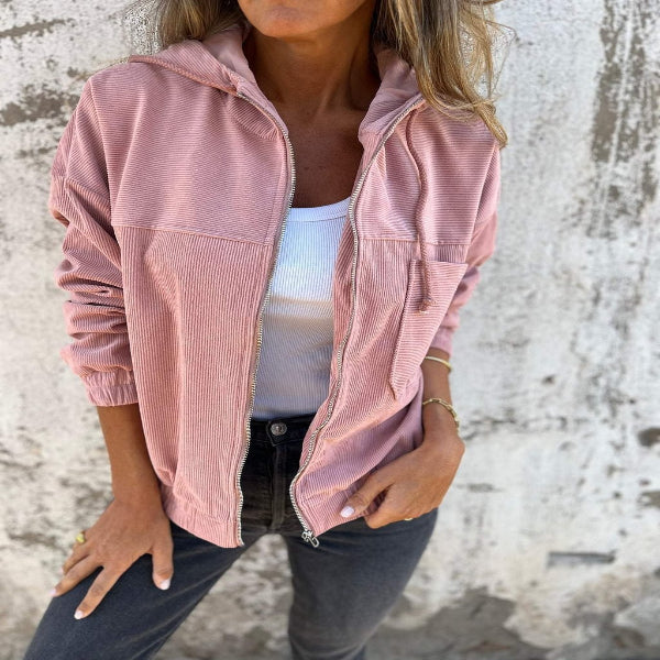 Mela® I Manteau à Capuche en Velours Côtelé