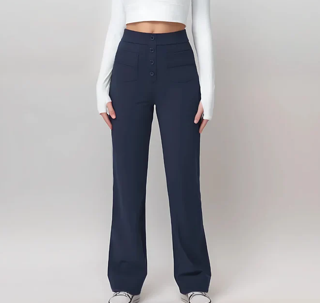 Velina® | Pantalon Décontracté à Taille Haute – Tissu Premium & Coupe Parfaite
