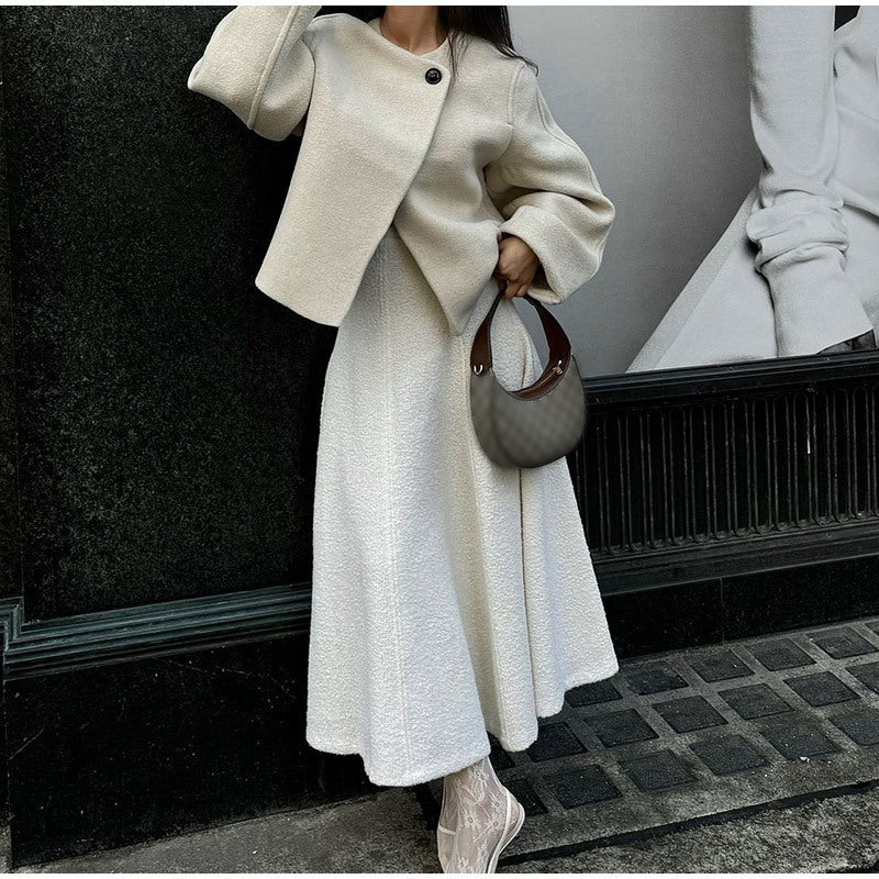 Lunar® | Manteau Court en Laine à Col Rond