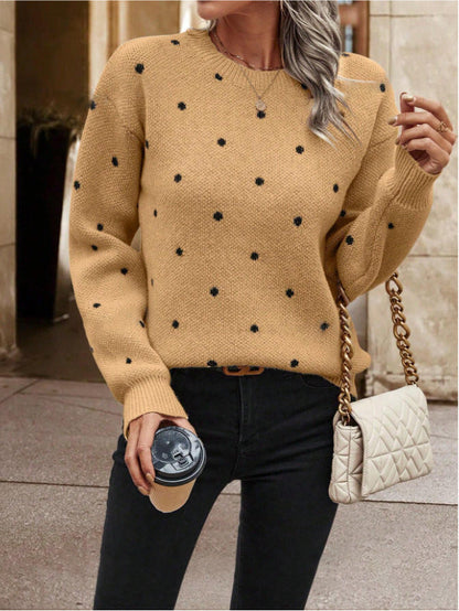 Zoe® | Pull à Col Rond à Pois Jacquard