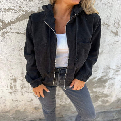 Mela® I Manteau à Capuche en Velours Côtelé